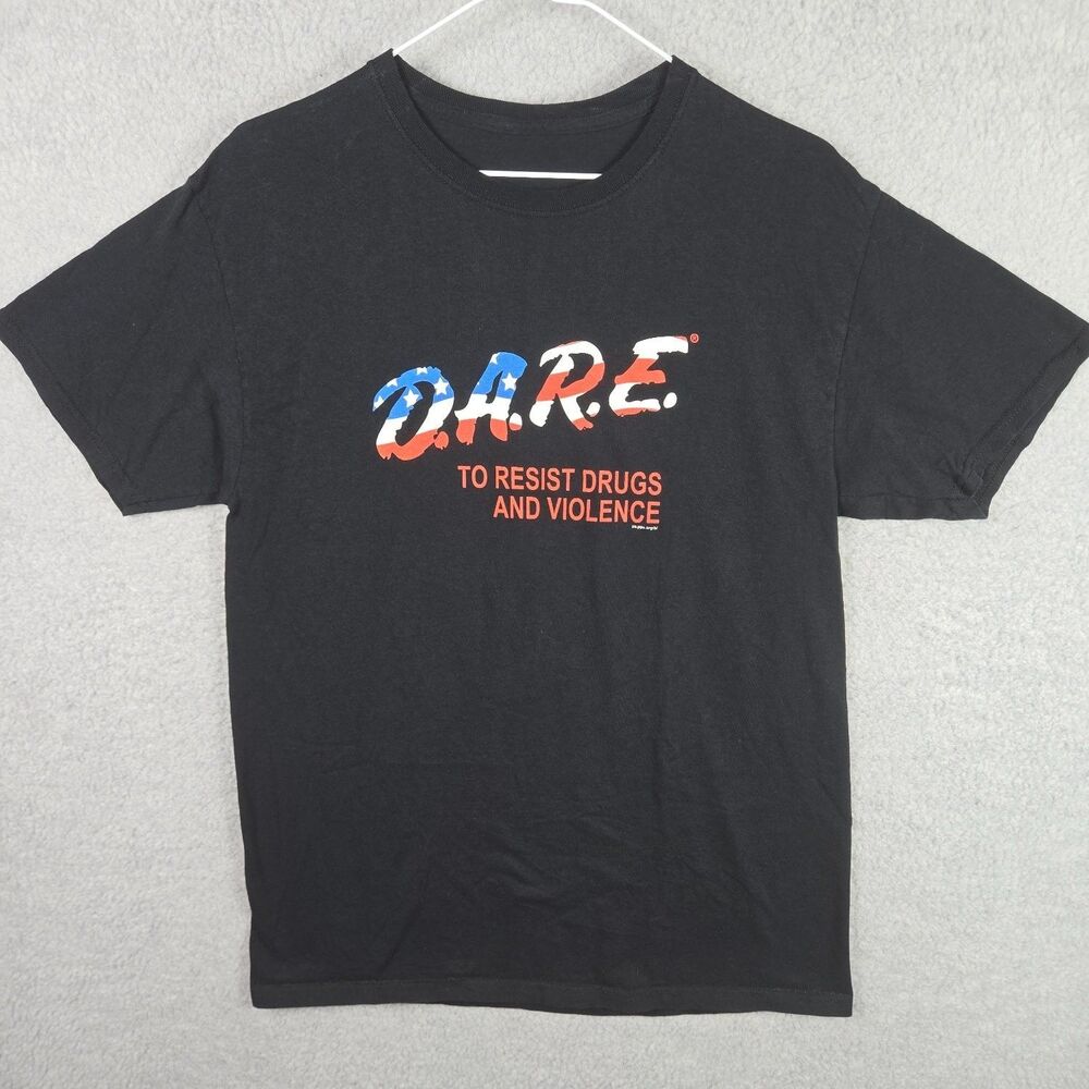 D.A.R.E. TO Resist Drugs And Violence Ps.pps.org/bi T-Shirt Mens M Black